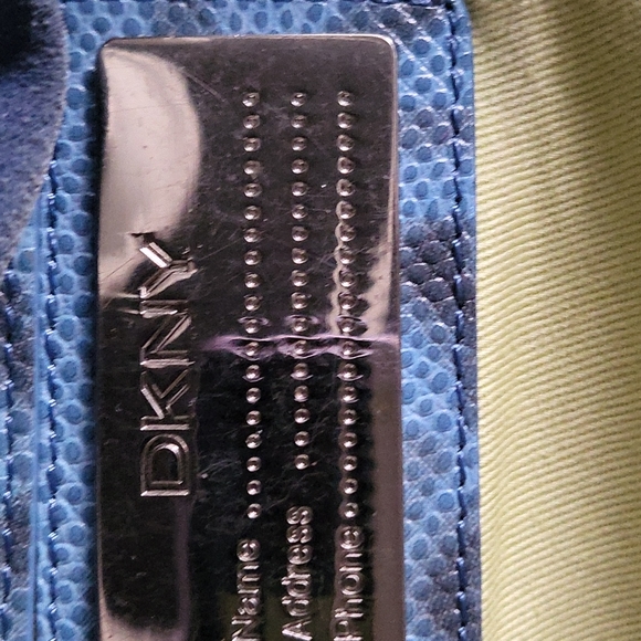DKNY Vintage blue suede satchel - Picture 7 of 8
